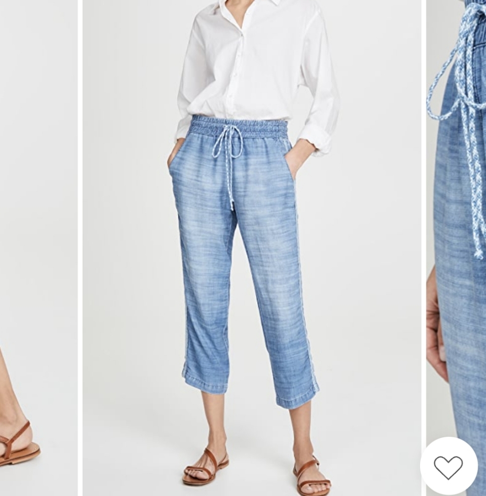 Bella Dahl Light Blue Cropped Drawstring Pants
